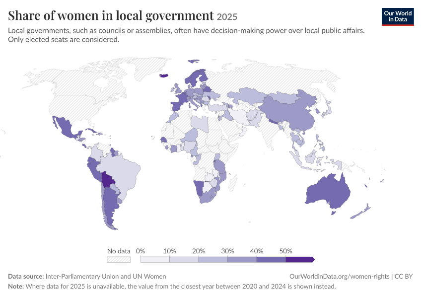 A thumbnail of the "Share of women in local government" chart